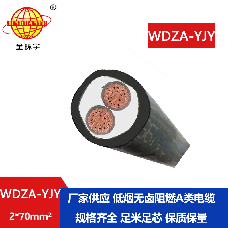金環(huán)宇電線電纜 環(huán)保電纜 WDZA-YJY 2X70平方 阻燃電