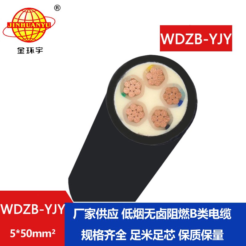 金環(huán)宇電線電纜 低壓交聯(lián)電纜WDZB-YJY 5X50平方 低煙無(wú)鹵阻燃電纜